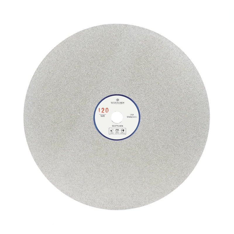 SCOTTCHEN Diamond Flat Lap Wheel 8" x 1/2" Grinding Sanding Disc Lapping Polishing Disc-120 Grit - Image 1